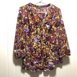 Purple Floral Blouse by NYDJ
